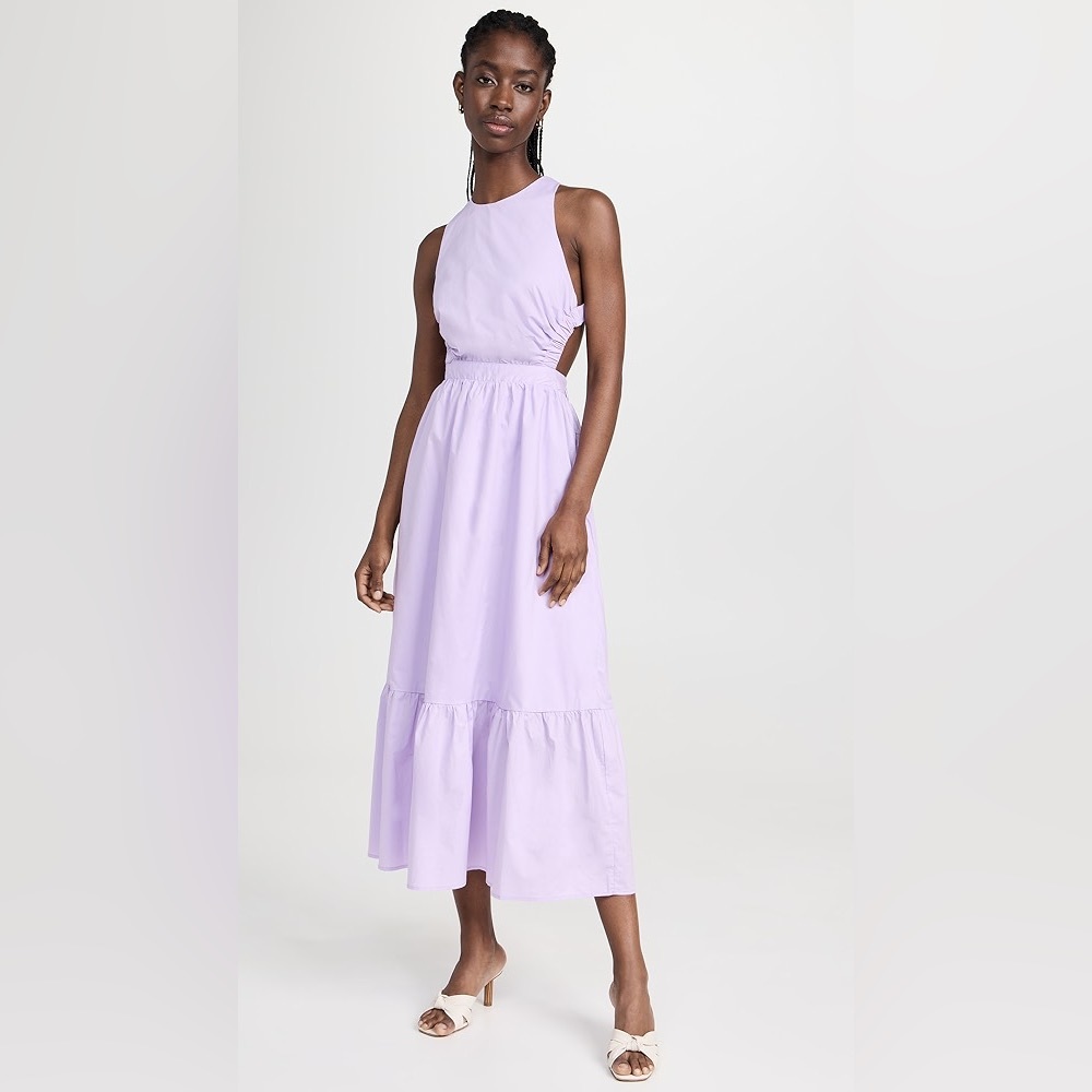 ELASTIC DETAIL SLEEVELESS DRESS